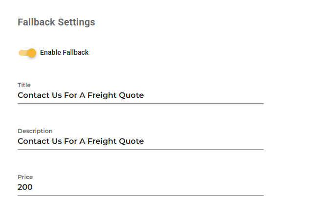Fallback Configuration
