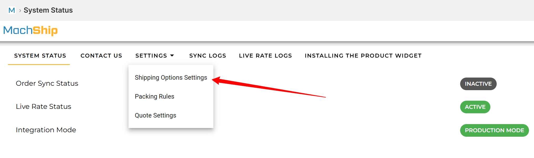 Shipping Option Settings