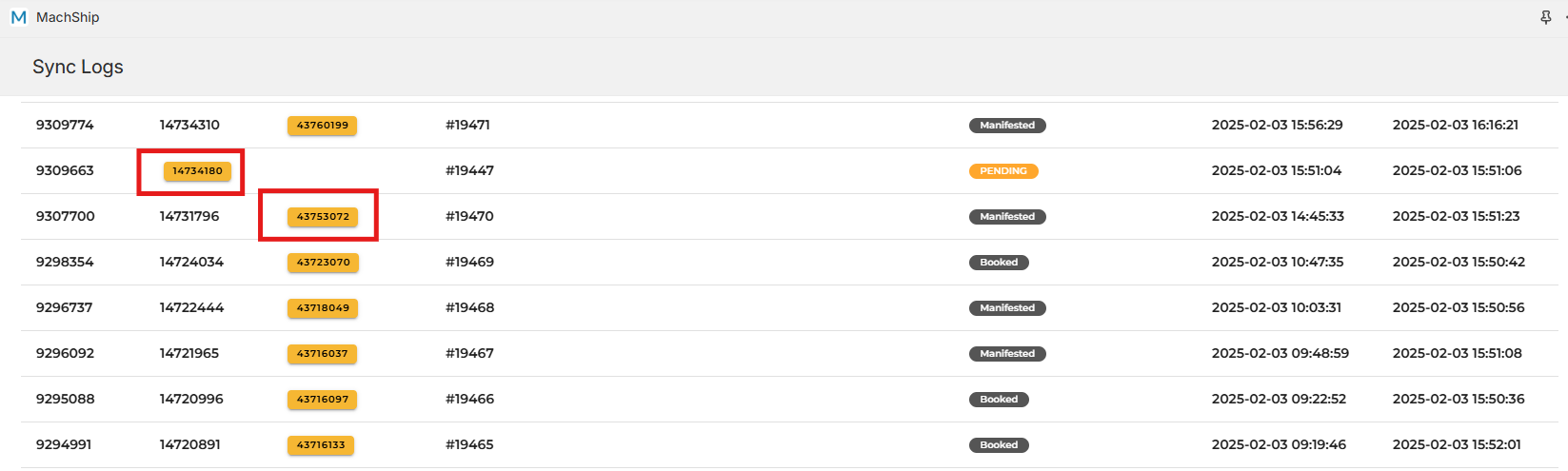 Sync Logs