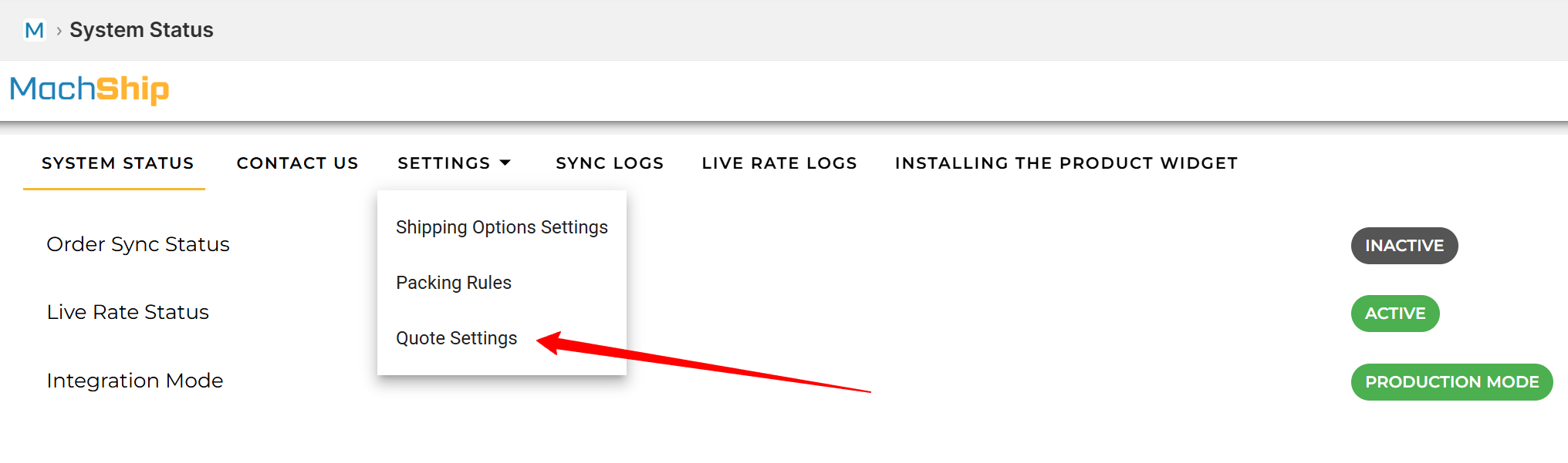 Quote Settings